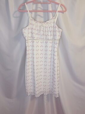 Full Tilt White Mini Dress with Pink Floral Print